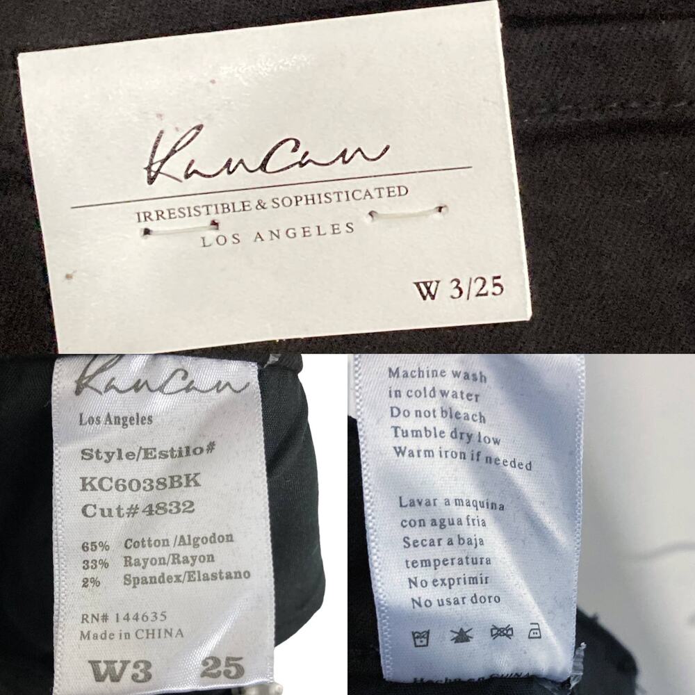 KanCan Jeans Ripped Shredded Skinny Women's Size 3/25 High Rise Waist Black NWT - Picture 9 of 16